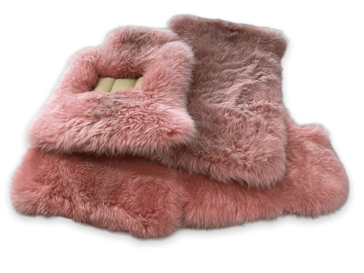 Pink Sheepskin Floor Mats For Rolls Royce Ghost Series II (2021-2024) Er56 Design Brand - AutoWin