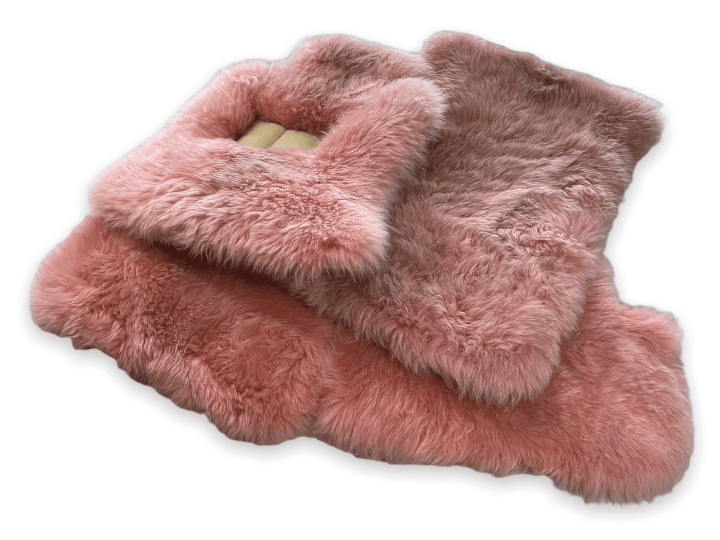 Pink Sheepskin Floor Mats For Rolls Royce Spectre (2023-2024) Design Brand - AutoWin