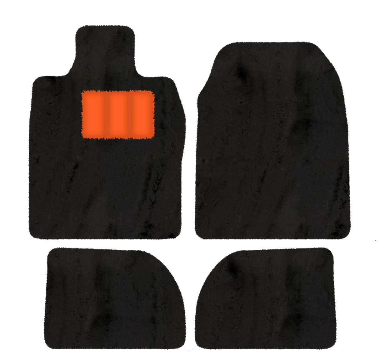 Sheepskin Floor Mats for Porsche 924 (1976-1988) - Sheepskin Length, Various Color Options