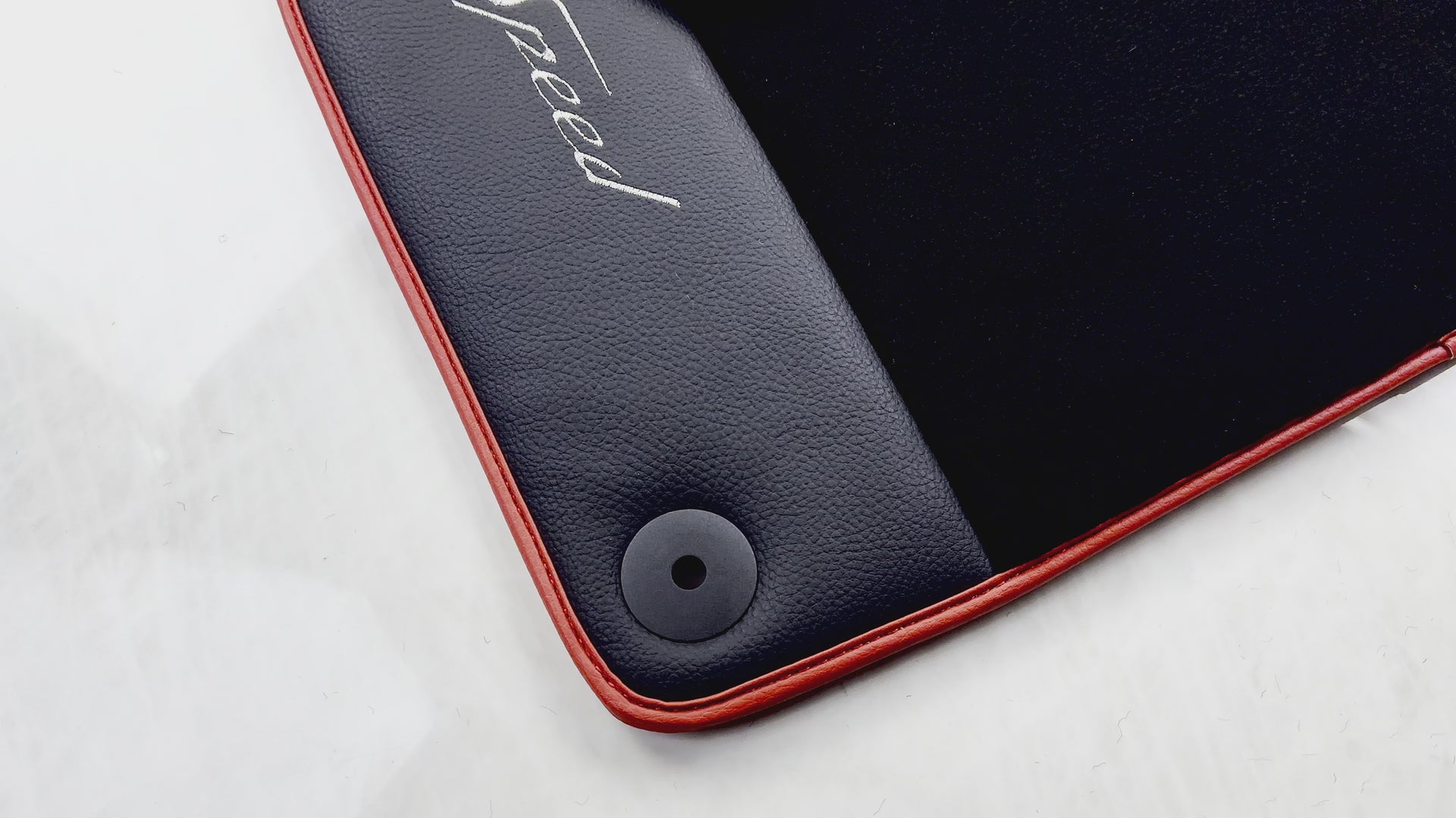 Black Floor Mats for Bentley Bentayga (2015-2023) with Leather | Red Trim - AutoWin.EU