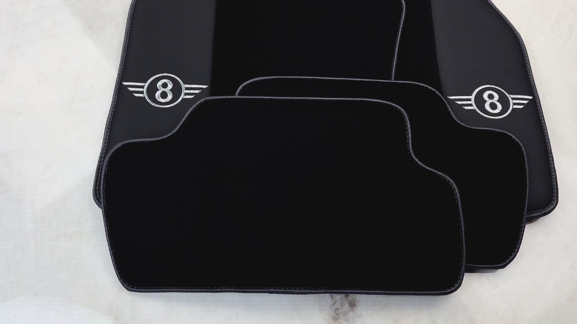 Black Floor Mats for Mini Cabrio F57 Convertible (2016-2023) with Gray Trim - AutoWin