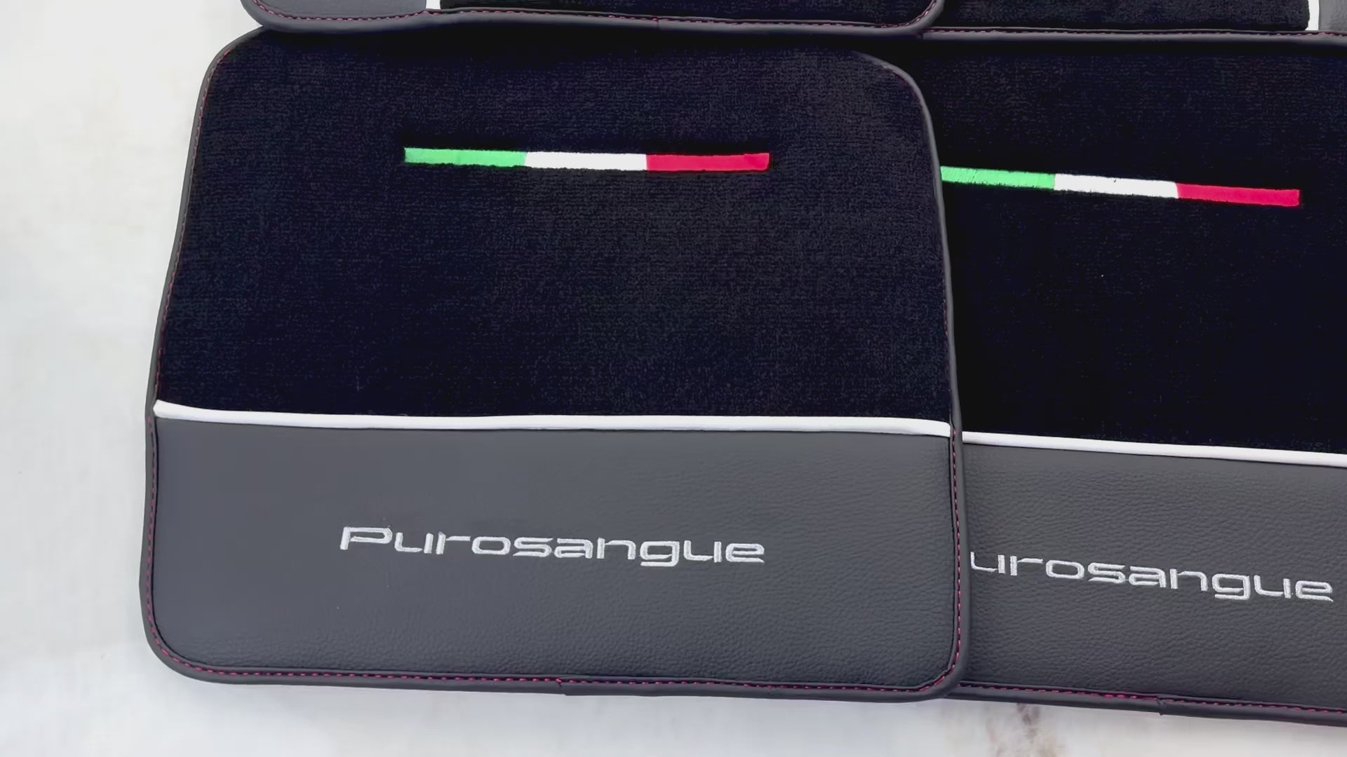 سجاد سيارات أسود لفيراري بوروسانغوي مع جلد - AutoWin