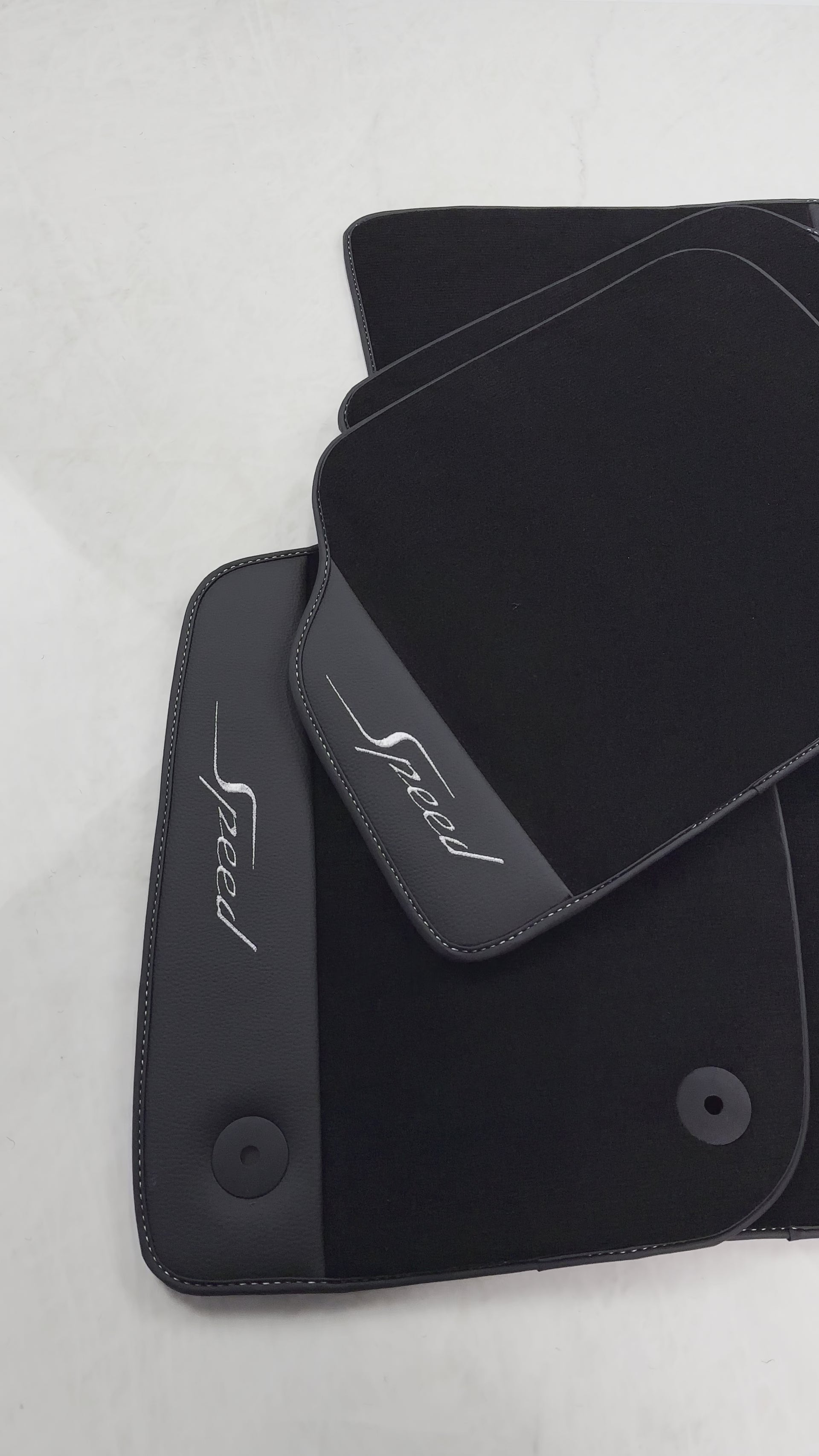 Black Floor Mats For Bentley Continental GT (2018–2023) Speed with Leather - AutoWin