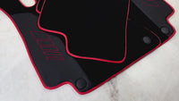 Black Floor Mats for Mercedes Benz E-Class W213 Sedan (2020-2023) Hybrid | Red Trim
