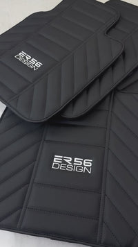 سجاد سيارات جلد أسود لسيارة رولز رويس بلاك بادج Wraith تصميم ER56