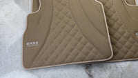 Beige Leather Floor Mats for Mercedes-Benz W463 (2018-2023) ER56 Design