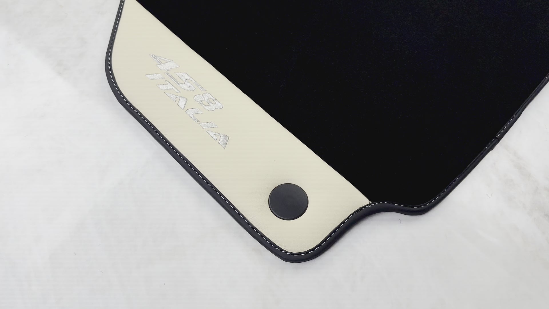 Black Floor Mats for Ferrari 458 Italia (2009-2015) with Crema Nappa Leather - AutoWin