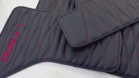 Leather Floor Mats for Lexus LX 600 (2022-2024) with Red Stitching