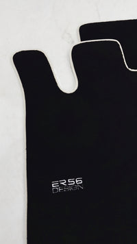 Black Floor Mats For Mercedes-Benz SL-Class R230 (2001-2012) Beige Trim | ER56 Design