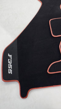 Black Floor Mats For Ferrari F355 1994-1999 With Alcantara Leather