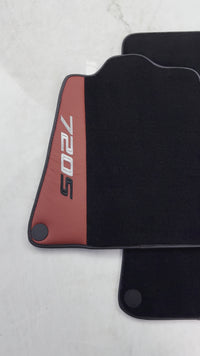 حصرية سجاد سيارة سوداء لمكلارين 720S (2017-2021) مع جلد أحمر