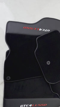 حصائر سيارات سوداء لفيراري GTC4 لوسو (2016-2023) مع جلد