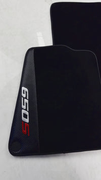 حصائر سيارات سوداء لسيارة مكلارين 650S مصممة خصيصًا مع جلد الكربون