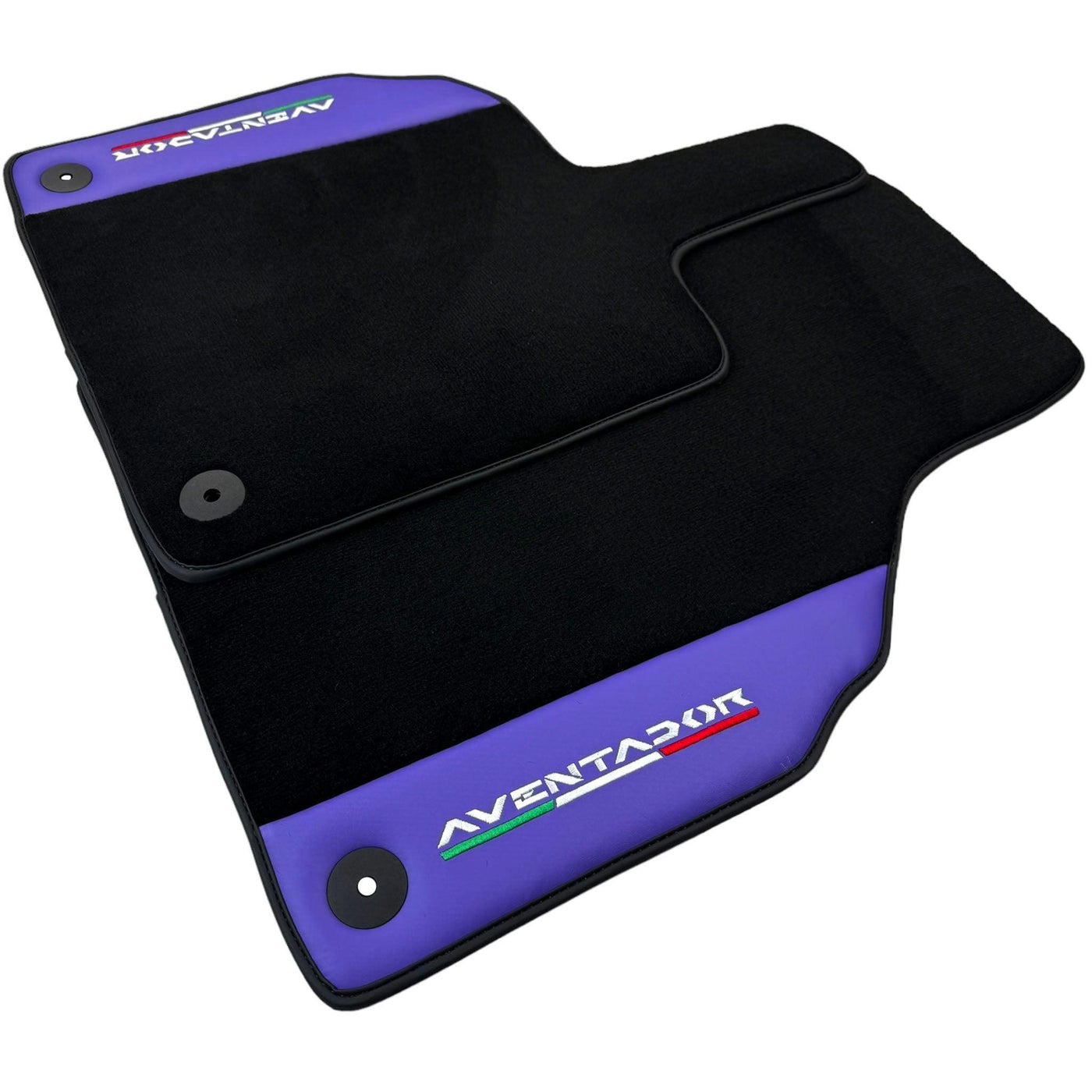 Purple Leather Black Floor Mats for Lamborghini Aventador | Black Trim - AutoWin