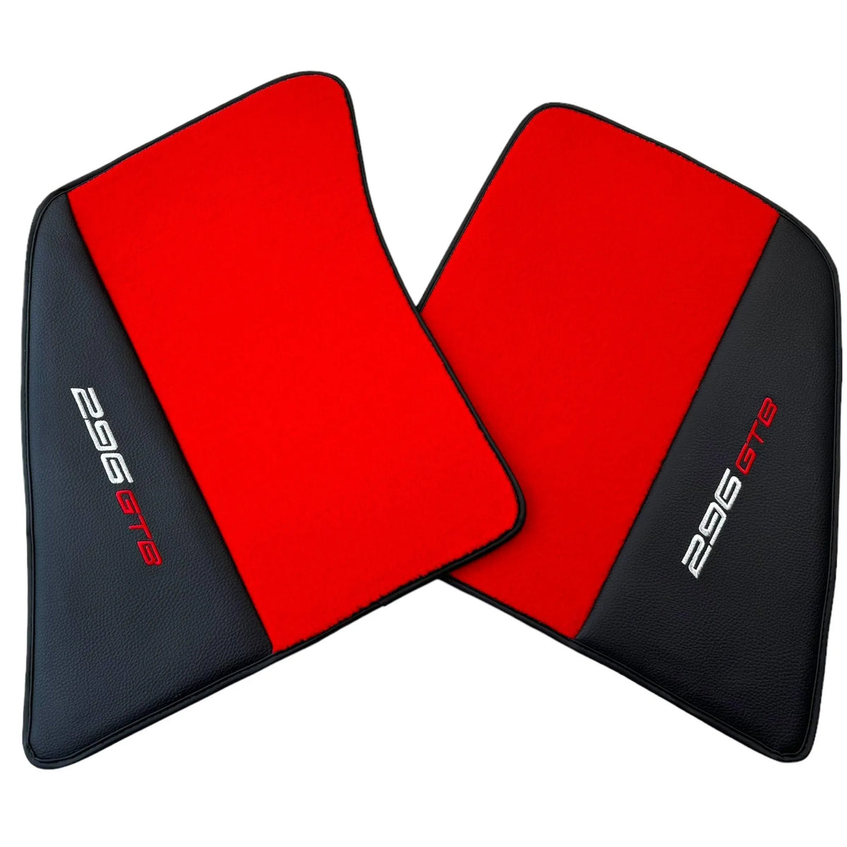 Red Floor Mats for Ferrari 296 GTB (2022-2027) with Leather - AutoWin