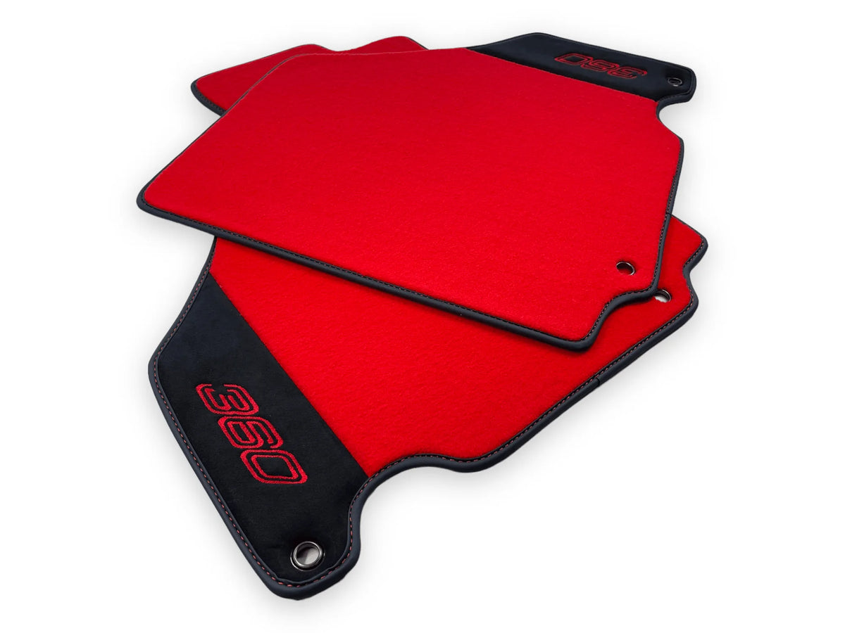 Red Floor Mats For Ferrari 360 Modena 1999-2005 With Alcantara Leather - AutoWin