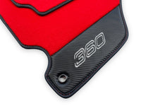 Red Floor Mats For Ferrari 360 Modena 1999-2005 With Carbon Fiber Leather - AutoWin