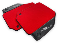 Red Floor Mats For Ferrari 458 Italia 2009-2015 With Carbon Fiber Leather - AutoWin