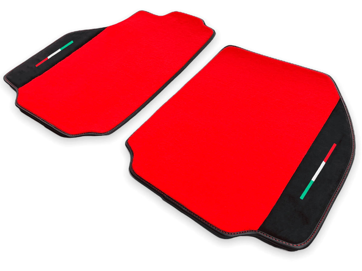 Red Floor Mats For Ferrari 488 Pista Spider 2019-2021 With Alcantara Leather