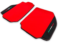 Red Floor Mats For Ferrari 488 Pista Spider 2019-2021 With Alcantara Leather