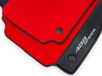 Red Floor Mats For Ferrari 488 Spider 2015-2022 Carbon Fiber - AutoWin