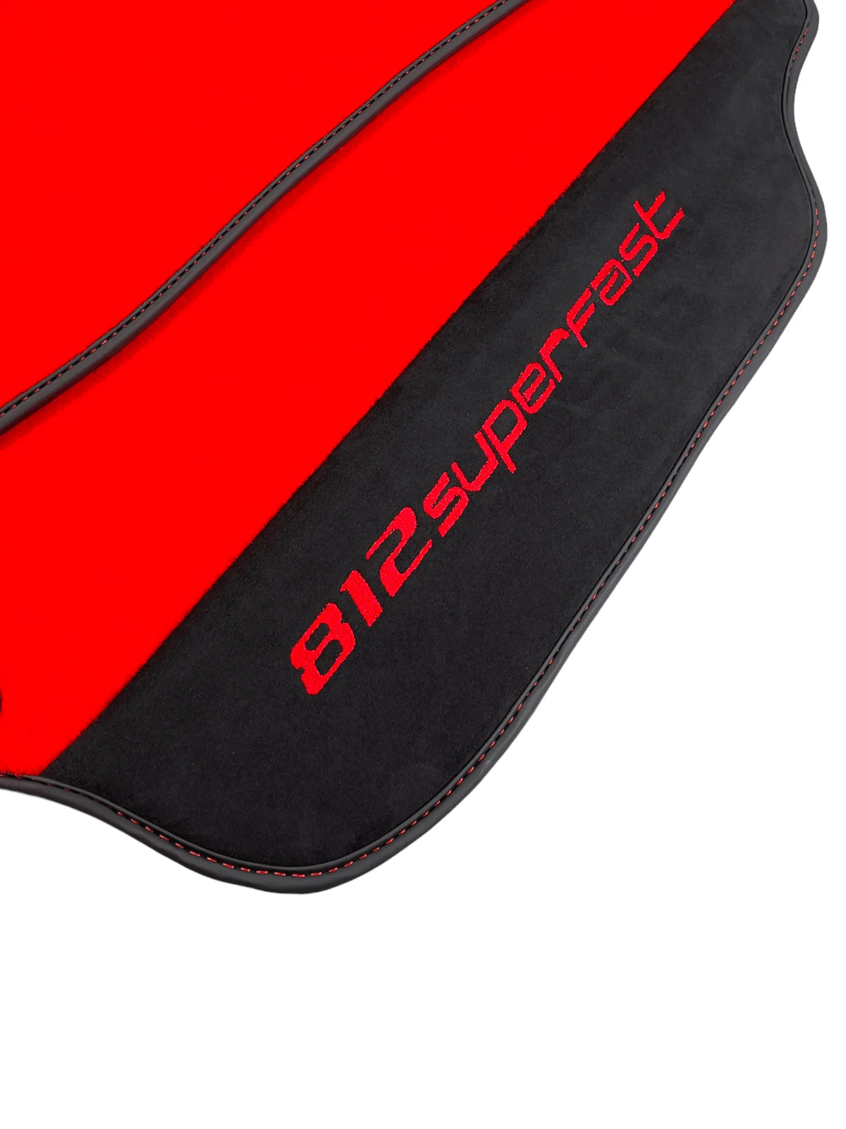 Red Floor Mats For Ferrari 812 Superfast With Alcantara Leather - AutoWin
