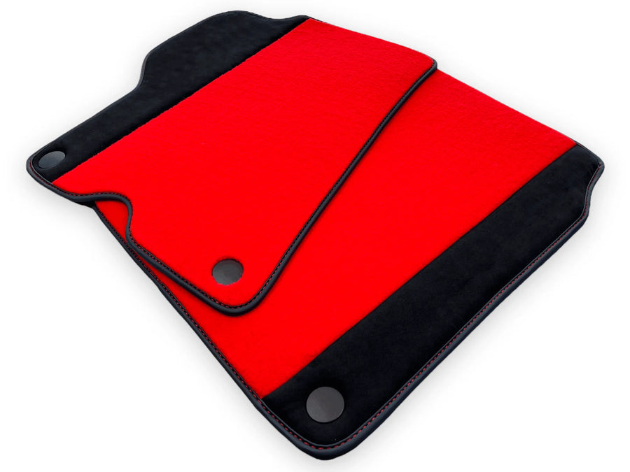 Red Floor Mats For Ferrari California 2008-2014 With Alcantara - AutoWin