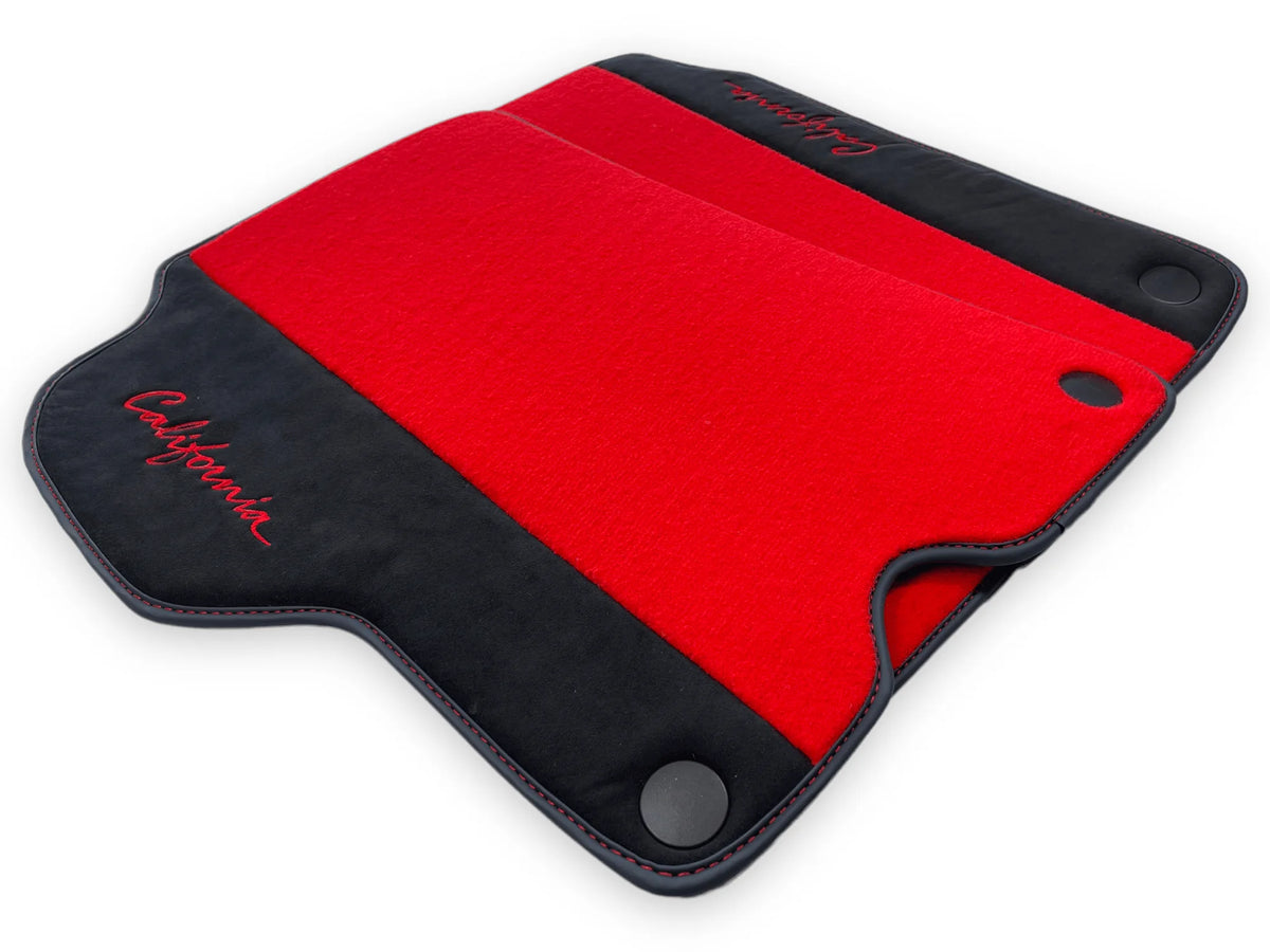 Red Floor Mats For Ferrari California 2008-2014 With Alcantara - AutoWin