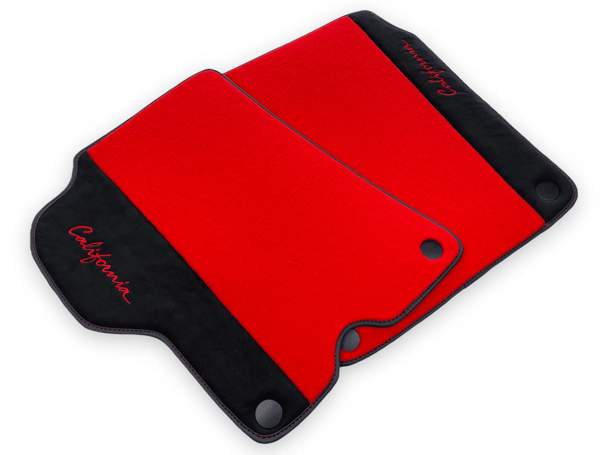 Red Floor Mats For Ferrari California 2008-2014 With Alcantara - AutoWin