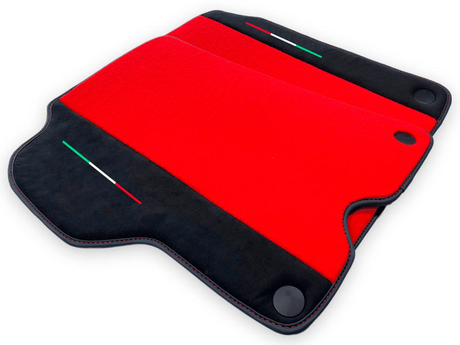 Red Floor Mats For Ferrari California 2008-2014 With Alcantara - AutoWin