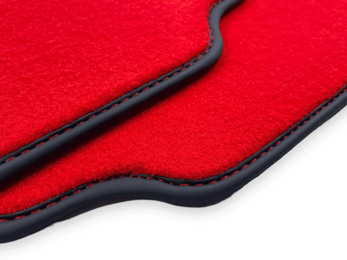 Red Floor Mats For Ferrari F430 2004-2009 With Alcantara Leather - AutoWin