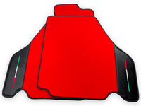 Red Floor Mats For Ferrari F430 2004-2009 With Carbon Fiber Leather - AutoWin