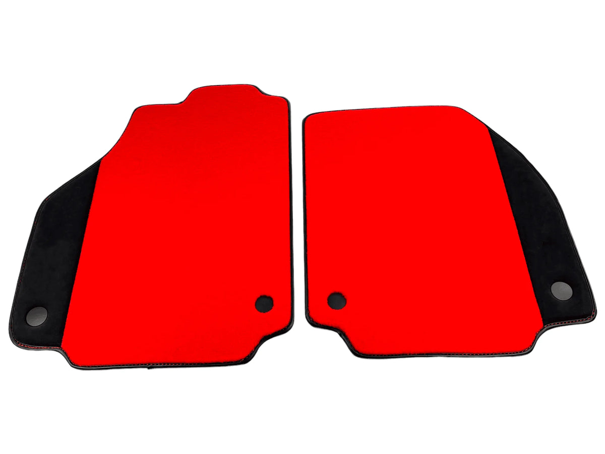 Red Floor Mats For Ferrari F8 Tributo 2019-2022 With Alcantara Leather - AutoWin