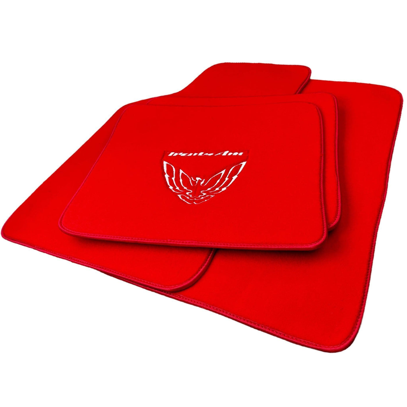 Red Floor Mats for Pontiac FireBird (1970-1981) with Trans Am Logo - AutoWin