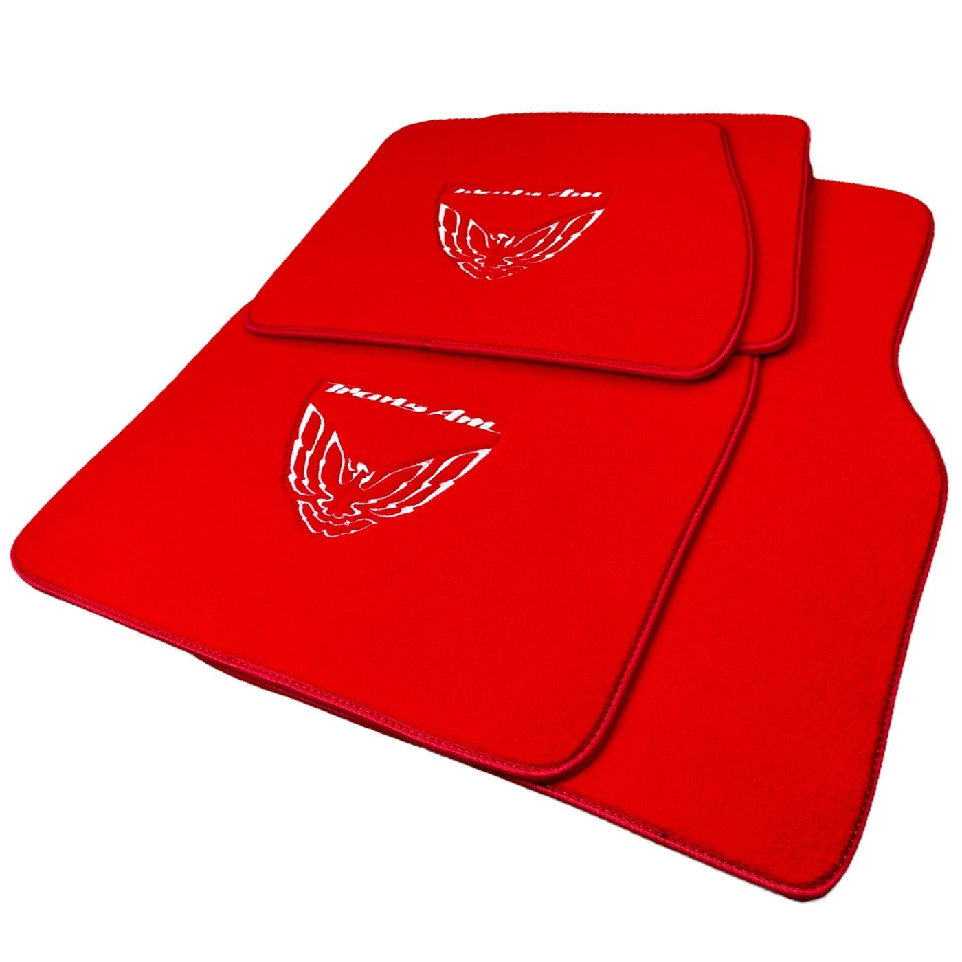 Red Floor Mats for Pontiac FireBird (1993-2002) with Trans Am Logo - AutoWin