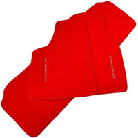 Red Floor Mats For Tesla Model S (2012-2023) with Red Trim - AutoWin