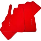 Red Floor Mats for Tesla Model Y (2020-2023) with Red Trim - AutoWin
