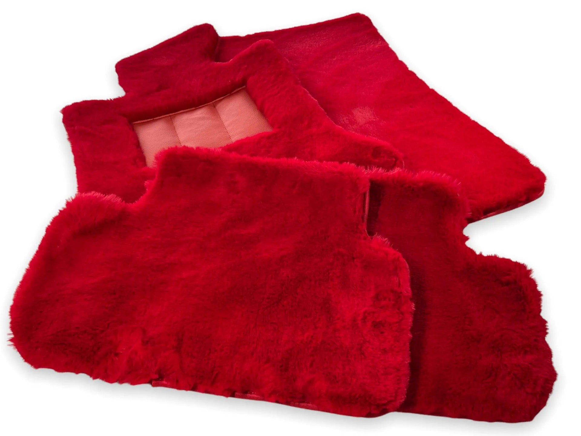 Red Sheepskin Floor Mats For Bentley Bentayga Er56 Design Brand - AutoWin