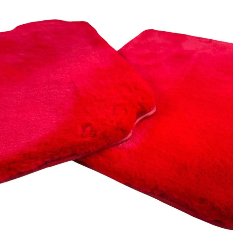 Red Sheepskin Floor Mats for Ferrari F8 Spider (2019-2023)