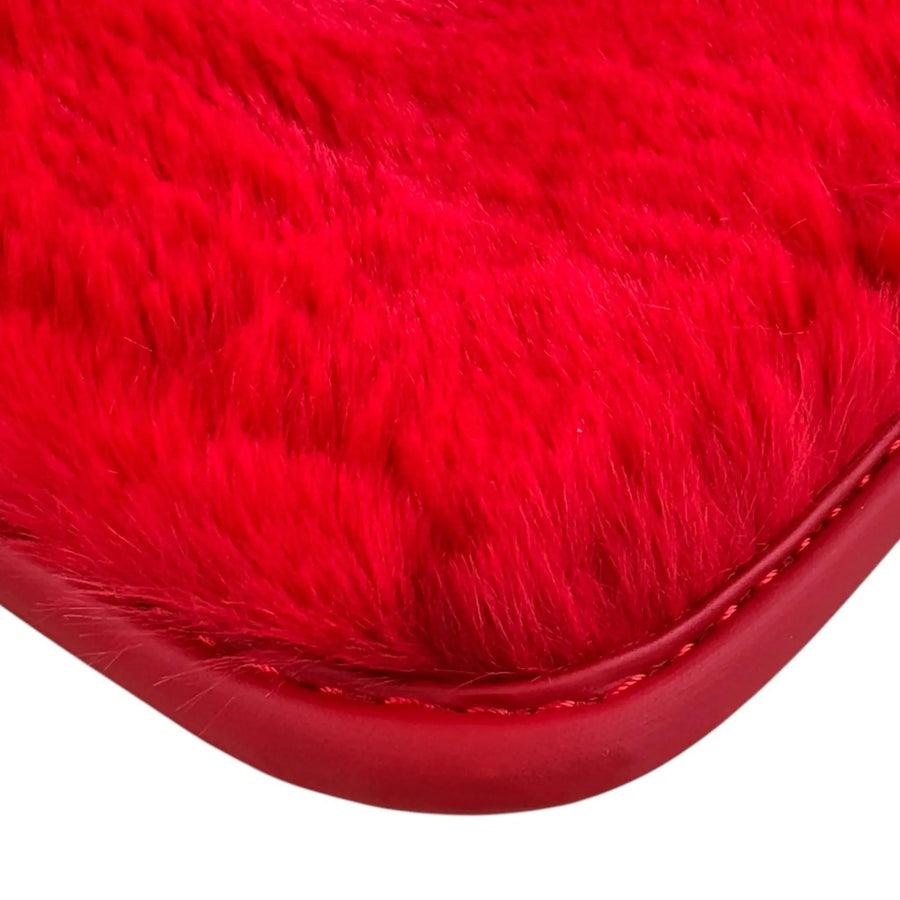 Red Sheepskin Floor Mats for Ferrari Portofino (2018-2023)