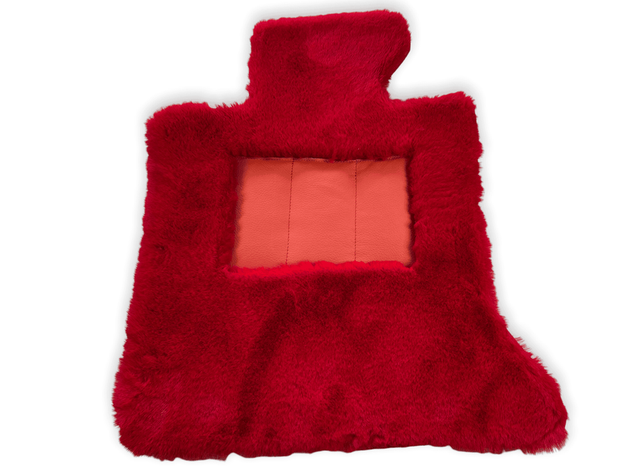 Red Sheepskin Floor Mats For Bentley Continental GTC (2011-2018) ER56 Design - AutoWin