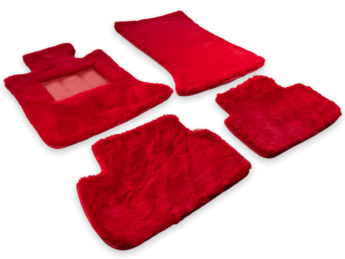 Red Sheepskin Floor Mats For Rolls Royce Phantom VIII (2017-2024) Design Brand - AutoWin