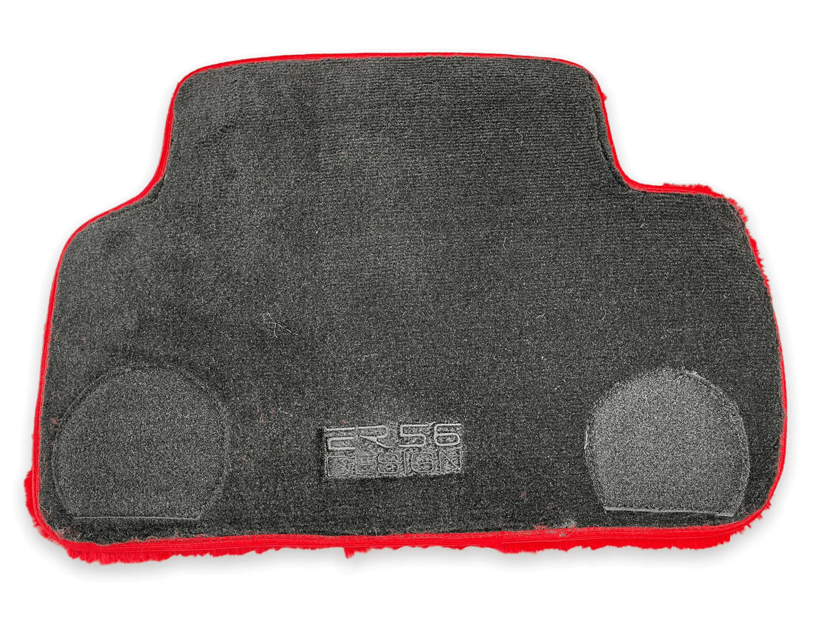 Red Sheepskin Floor Mats For Rolls Royce Phantom VIII (2017-2024) Design Brand - AutoWin