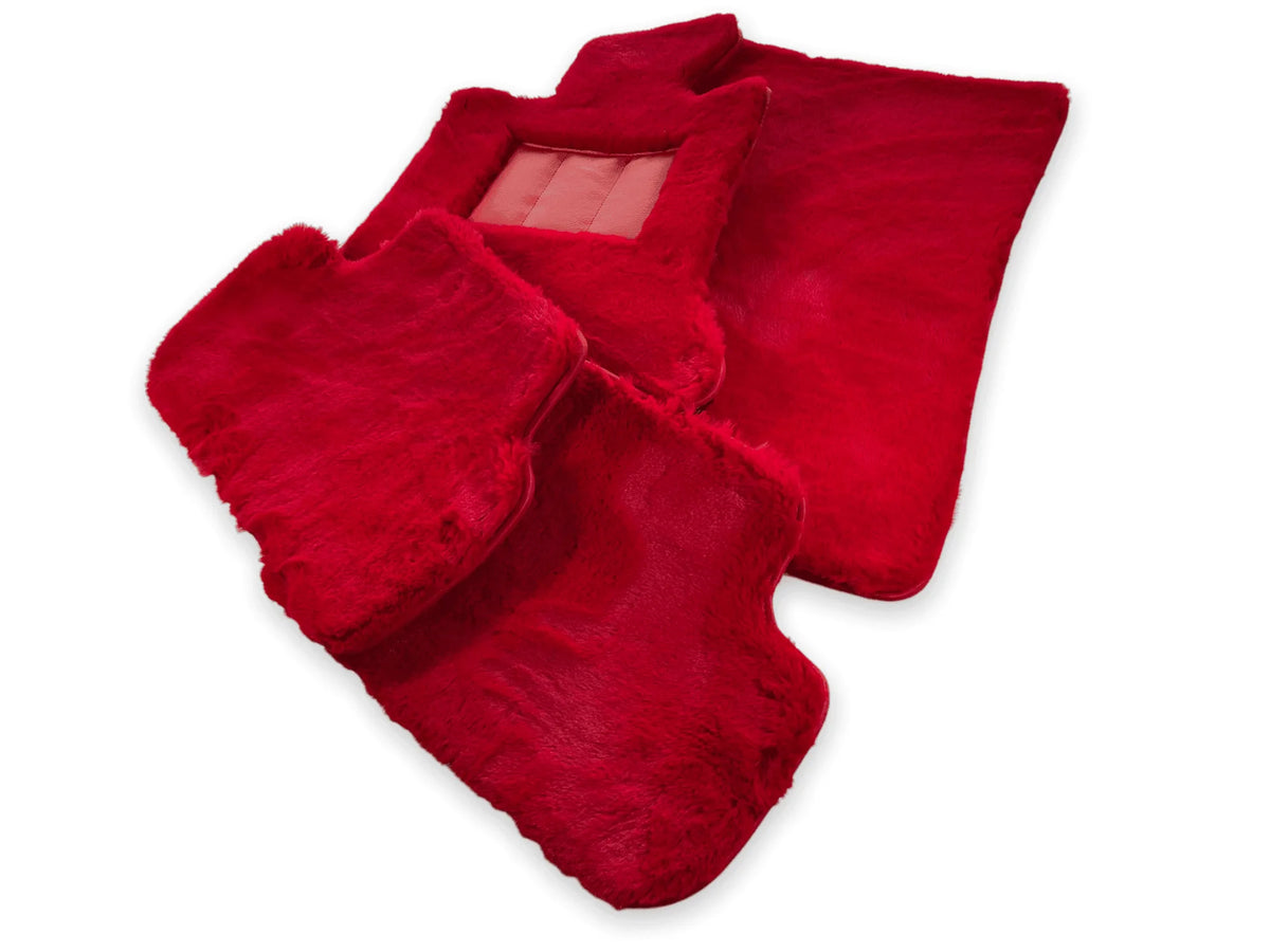 Red Sheepskin Floor Mats For Rolls Royce Phantom VIII (2017-2024) Design Brand - AutoWin
