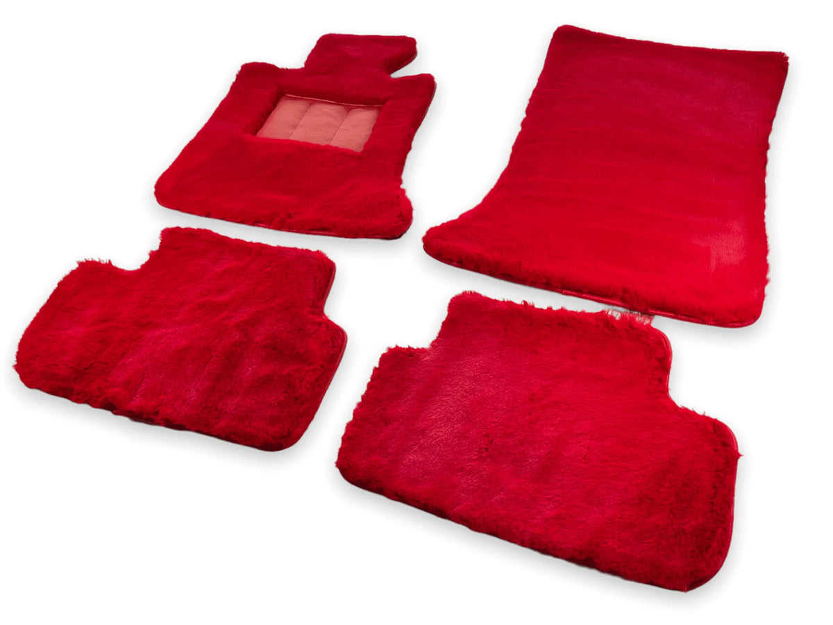 Red Sheepskin Floor Mats For Rolls Royce Phantom VIII (2017-2024) ER56 Design Brand