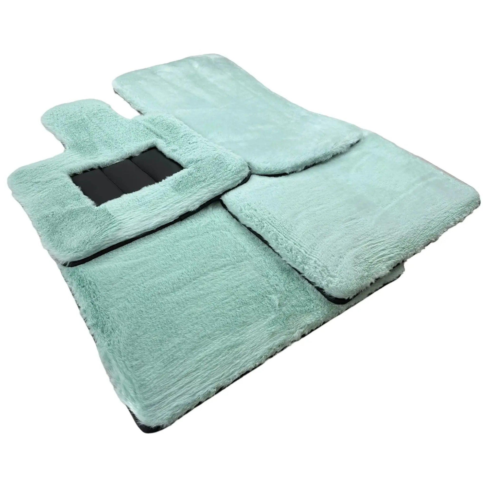 Tiffany Blue Sheepskin Floor Mats For Bentley Flying Spur (2005-2013) Er56 Design Brand - AutoWin