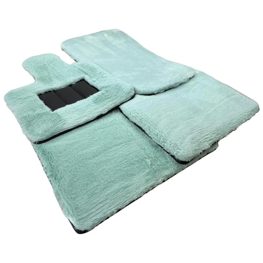 Tiffany Blue Sheepskin Floor Mats For Rolls Royce Phantom 2003–2016 Er56 Design Brand - AutoWin