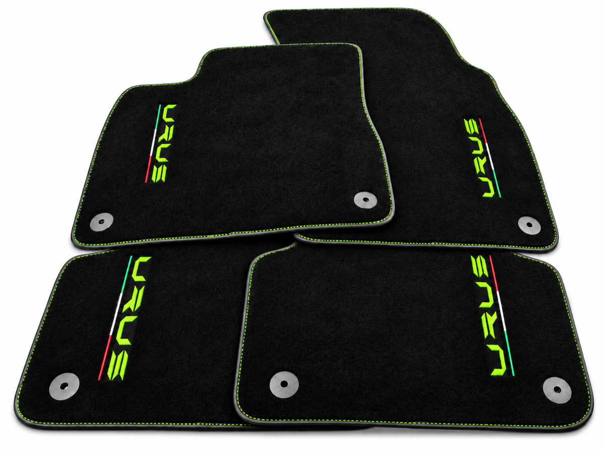 Floor Mats For Lamborghini Urus Black Tailored Orange Edition - Green