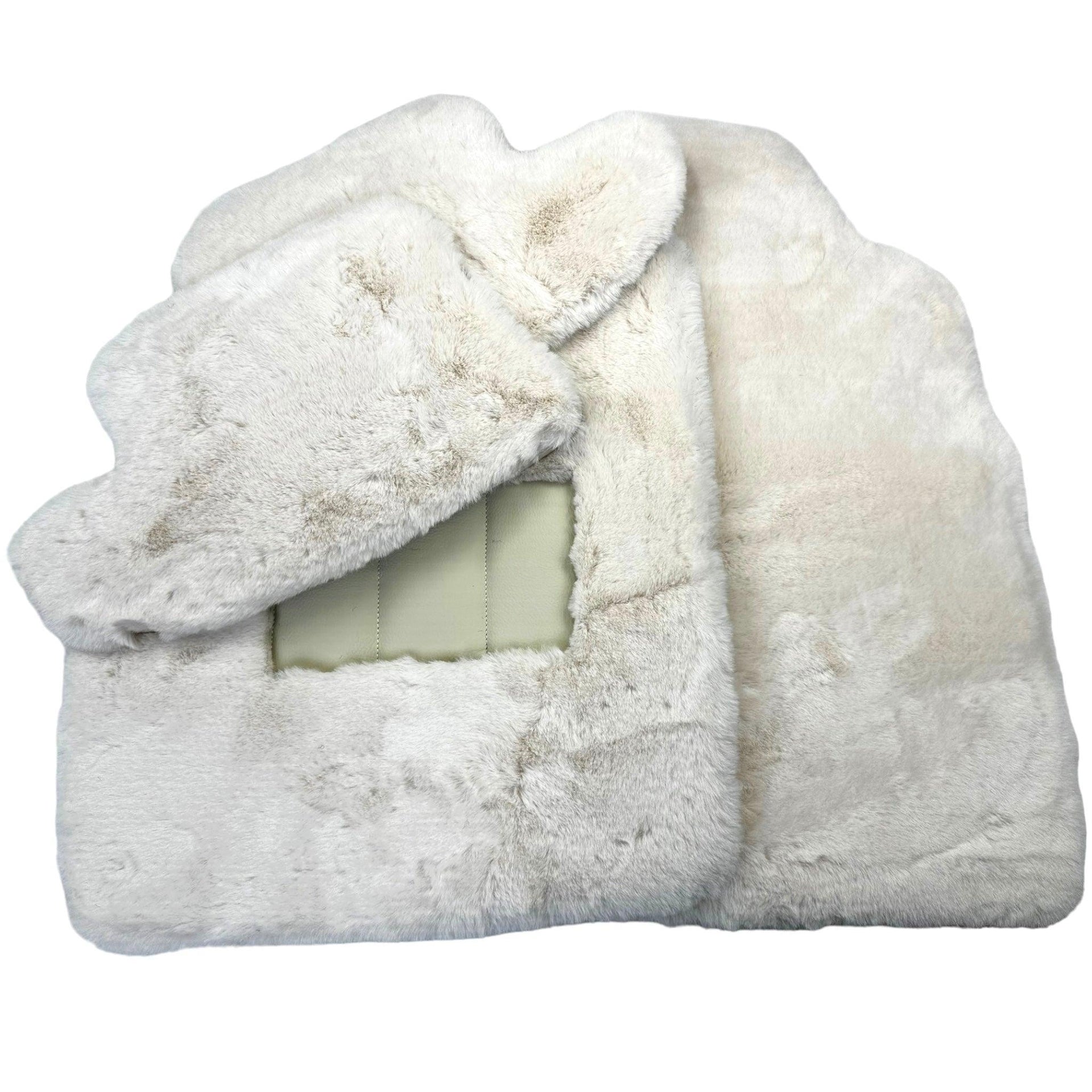 White Sheepskin Floor Mats for Bentley Continental GT (2011–2018) ER56 Design - AutoWin