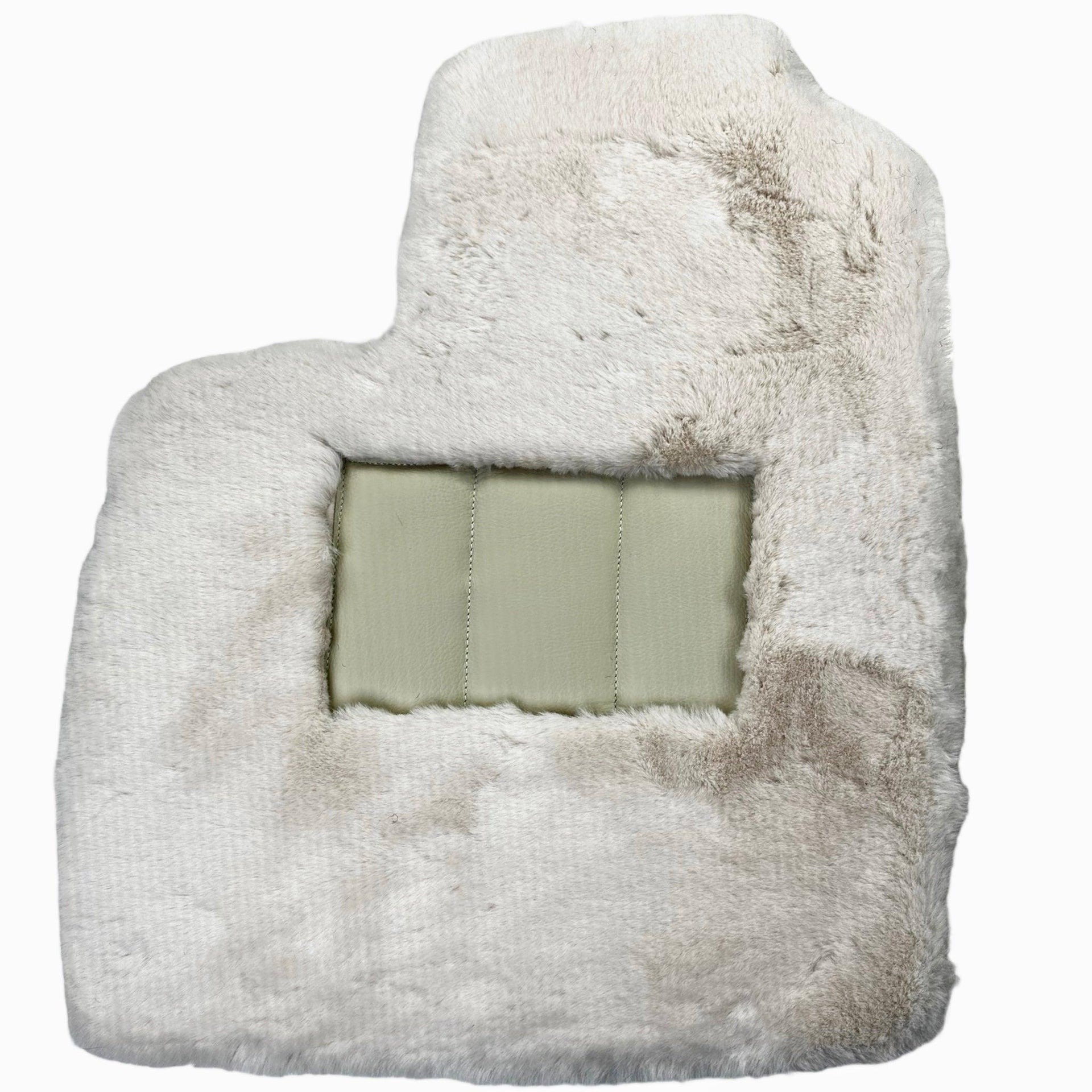 White Sheepskin Floor Mats for Bentley Continental GTC (2011-2018) ER56 Design - AutoWin